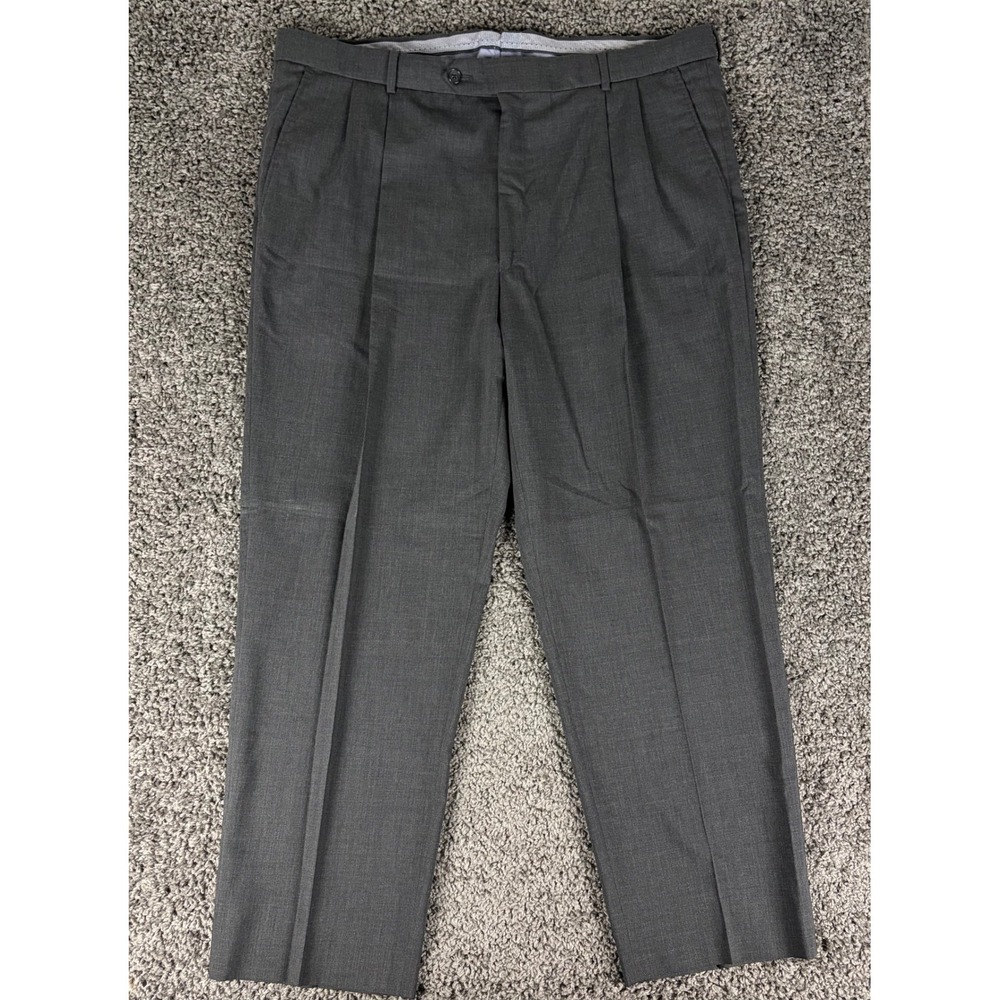 Ballin Super 120s Wool Dress Pants Mens 38 Grey Pleated Front Trousers M642297E6